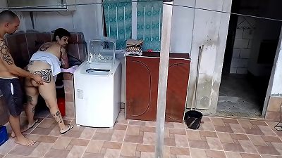 The new maid enjoys to give to the manager