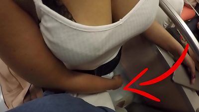 Unknown blonde milf with phat tits commenced fondling My man meat in Subway ! That's called dressed Sex?