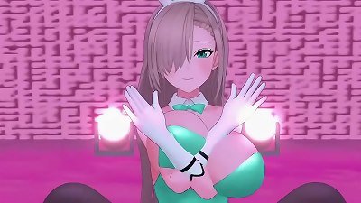 Ichinose Asuna Cowgirl fuckfest Dance hentai Blue Archive Bunnygirl Bigboobs creampie MMD 3d Clear Blue Clothes (CLIP)