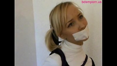 cute guiltless teenage doll ex gf and tape gagged