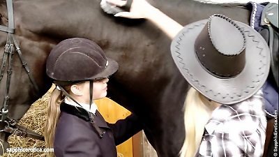 Aneta and Mya go down on each other at the horse ranch by lesbian Erotica